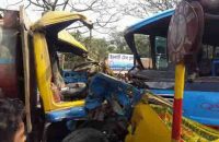 উজিরপুরে বাস ট্রাক মুখোমুখি সংঘর্ষ, আহত-২০