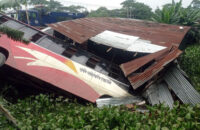 নিয়ন্ত্রণ হারিয়ে খালে বাস, আহত-১৩